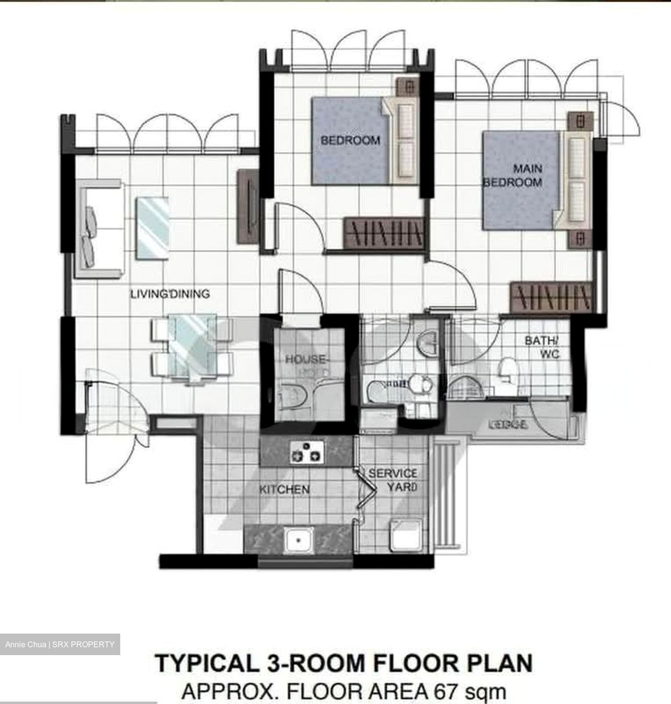 Blk 57 Teban View (Jurong East), HDB 3 Rooms #537046481